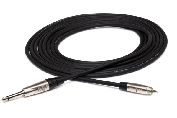 REAN 1/4\'\' TS to RCA Pro Unbalanced Interconnect - 5\'