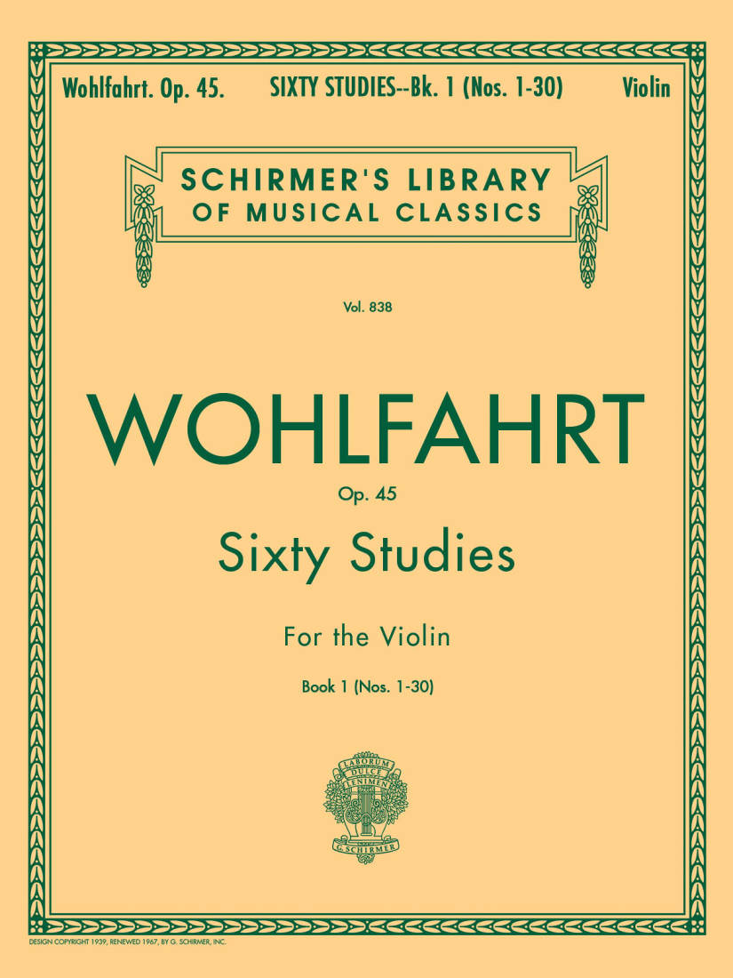 60 Studies Op. 45, Book 1 - Wohlfahrt - Violin - Book
