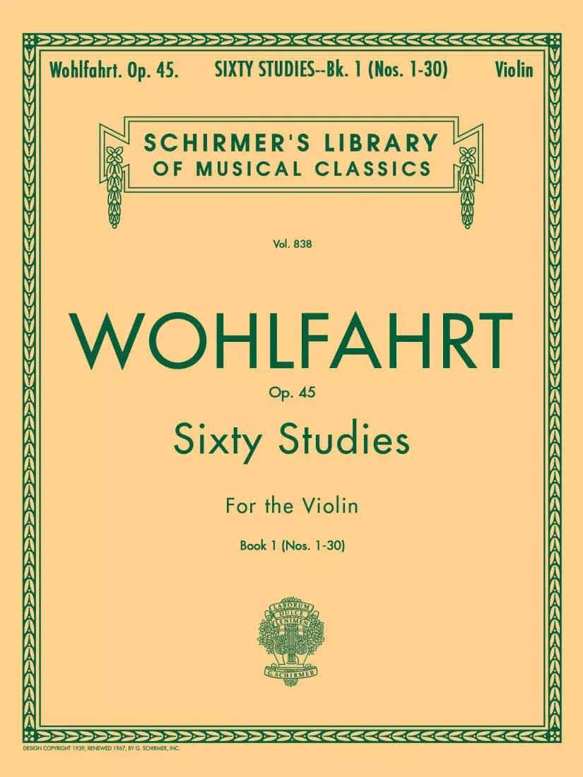 60 Studies Op. 45, Book 1 - Wohlfahrt - Violin - Book