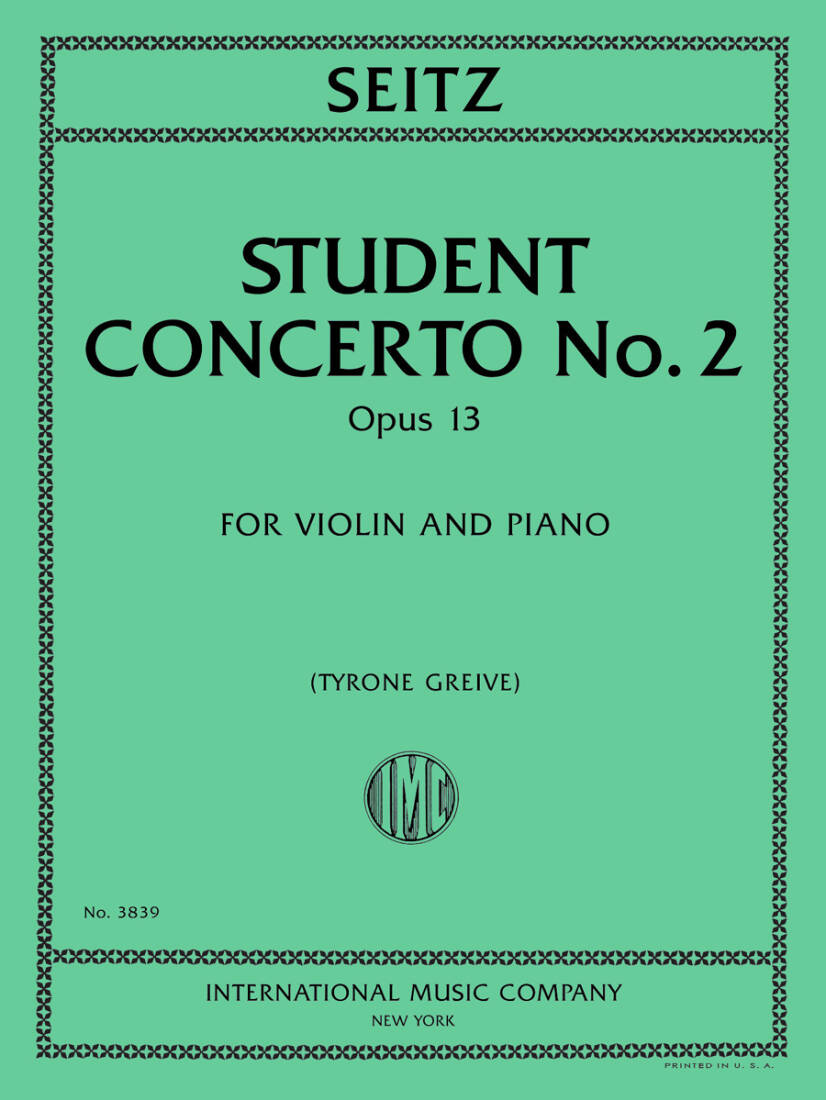 Student Concerto No. 2, Op. 13 - Seitz/Grieve - Violin/Piano - Book