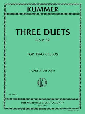 International Music Company - Three Duets, Op. 22 - Kummer/Enyeart - Cello Duet - Book