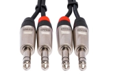 Dual REAN 1/4\'\' TRS to Dual REAN 1/4\'\' TRS Pro Stereo Interconnect - 3\'