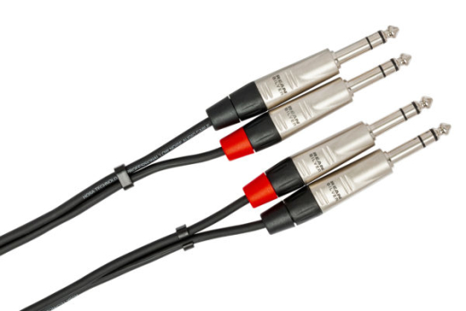 Dual REAN 1/4\'\' TRS to Dual REAN 1/4\'\' TRS Pro Stereo Interconnect - 10\'