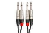 Dual REAN 1/4\'\' TRS to Dual REAN 1/4\'\' TRS Pro Stereo Interconnect - 20\'