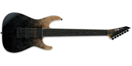 LTD M-1007HT 7-String Electric Guitar w/Burled Poplar Top - Black Fade