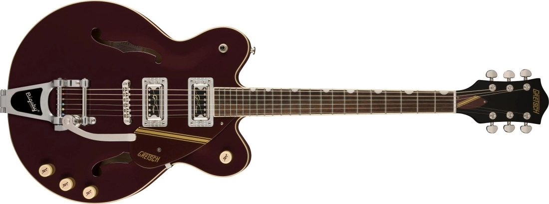 G2604T Limited Edition Streamliner Rally II Center Block with Bigsby, Laurel Fingerboard - Two-Tone Oxblood/Walnut Stain