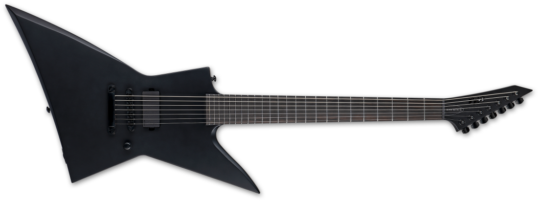 LTD Black Metal Series EX-7 7-String Electric Baritone Guitar - Black Satin