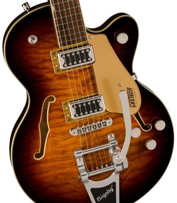 G5655T-QM Electromatic Center Block Jr. Single-Cut Quilted Maple with Bigsby - Sweet Tea