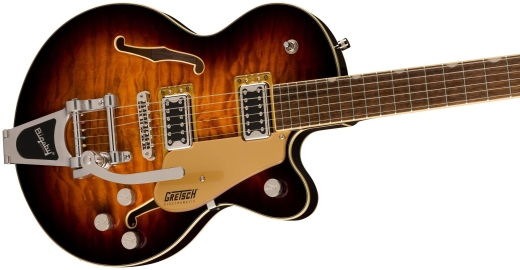 G5655T-QM Electromatic Center Block Jr. Single-Cut Quilted Maple with Bigsby - Sweet Tea