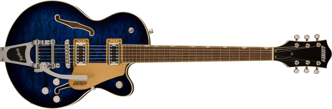 G5655T-QM Electromatic Center Block Jr. Single-Cut Quilted Maple with Bigsby - Hudson Sky