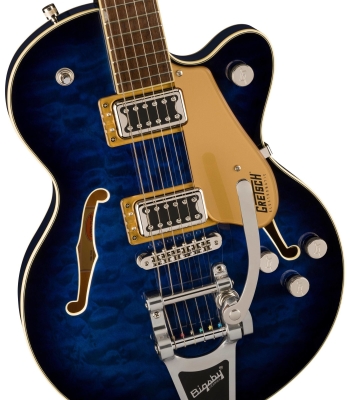 G5655T-QM Electromatic Center Block Jr. Single-Cut Quilted Maple with Bigsby - Hudson Sky