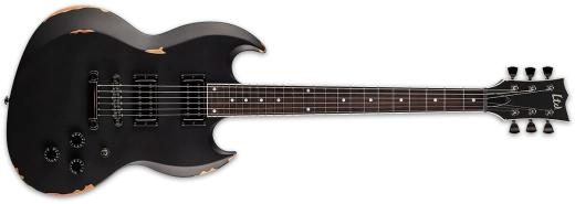 Volsung Lars Frederiksen Signature Electric Guitar with Case - Distressed Black Satin