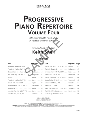 Progressive Piano Repertoire, Volume Four - Snell - Piano - Book