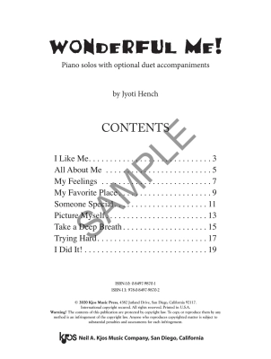 Wonderful Me! - Hench - Piano - Book