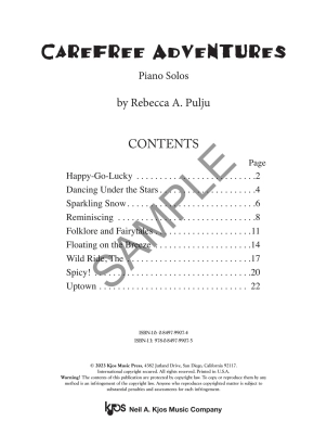 Carefree Adventures - Pulju - Piano - Book