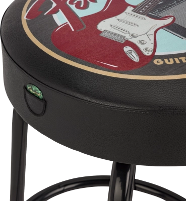 Guitars & Amps Pick Pouch Barstool, Black - 24\'\'