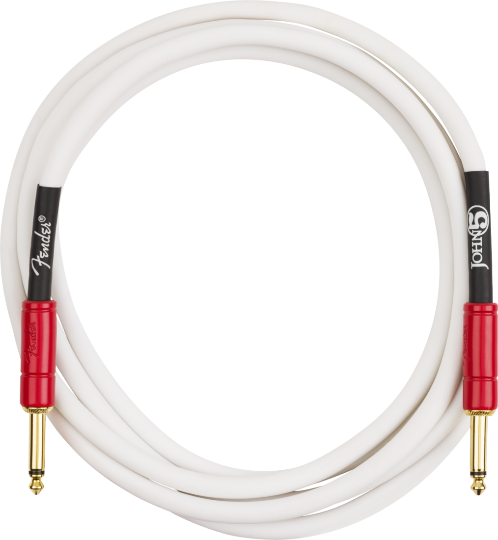 John 5 White/Red Instrument Cable - 10\'