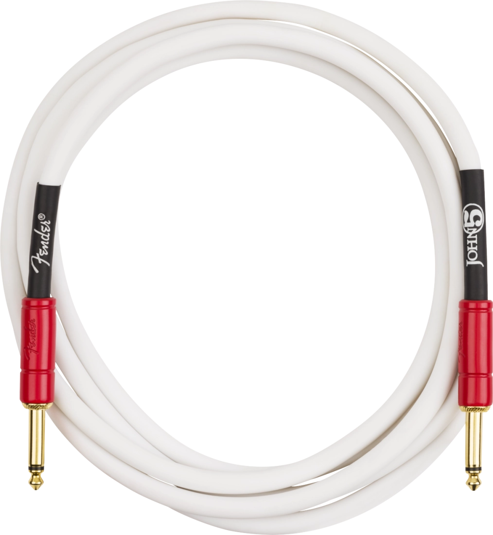 John 5 White/Red Instrument Cable - 10\'