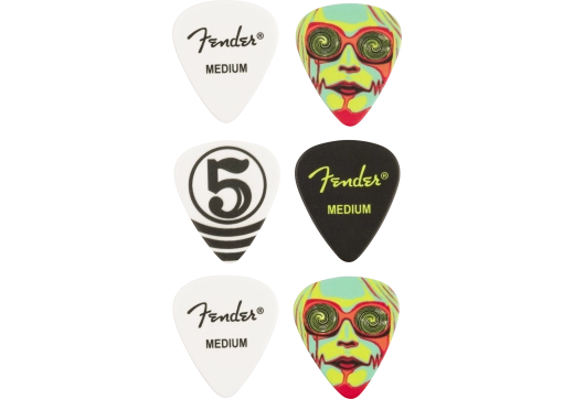 Fender - John 5 351 Style Celluloid Picks, Medium (6 Pack)