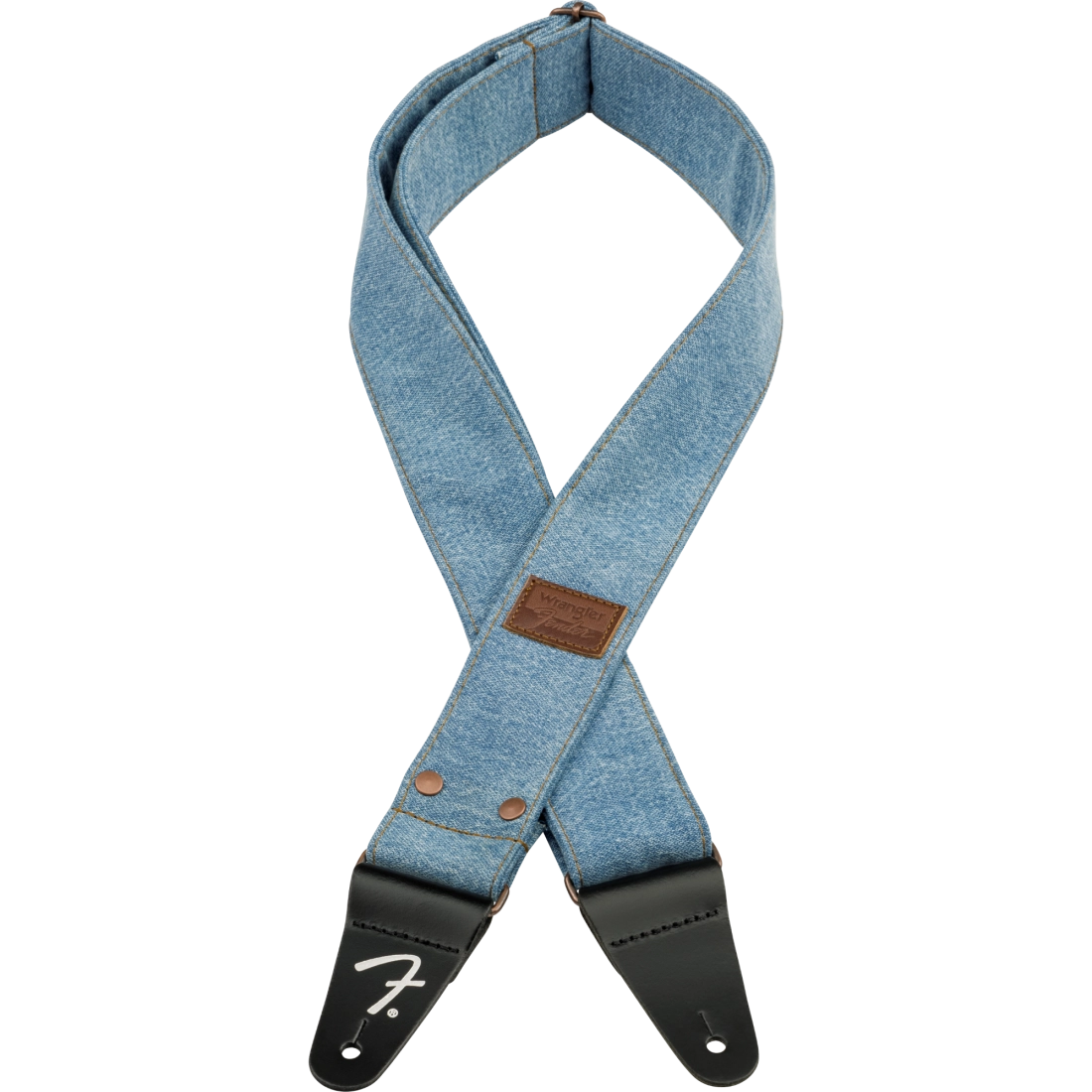 Fender x Wrangler Riveted Denim Strap - Light Indigo