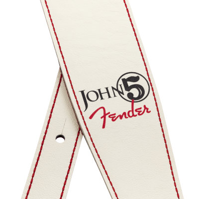 John 5 Leather Strap - White and Red