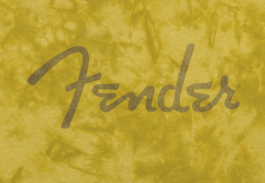 Fender Spaghetti Logo Tie-Dye T-Shirt, Mustard - Large