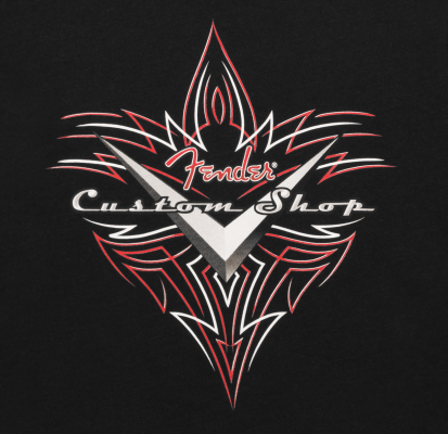 Fender Custom Shop Pinstripe T-Shirt, Black - Large
