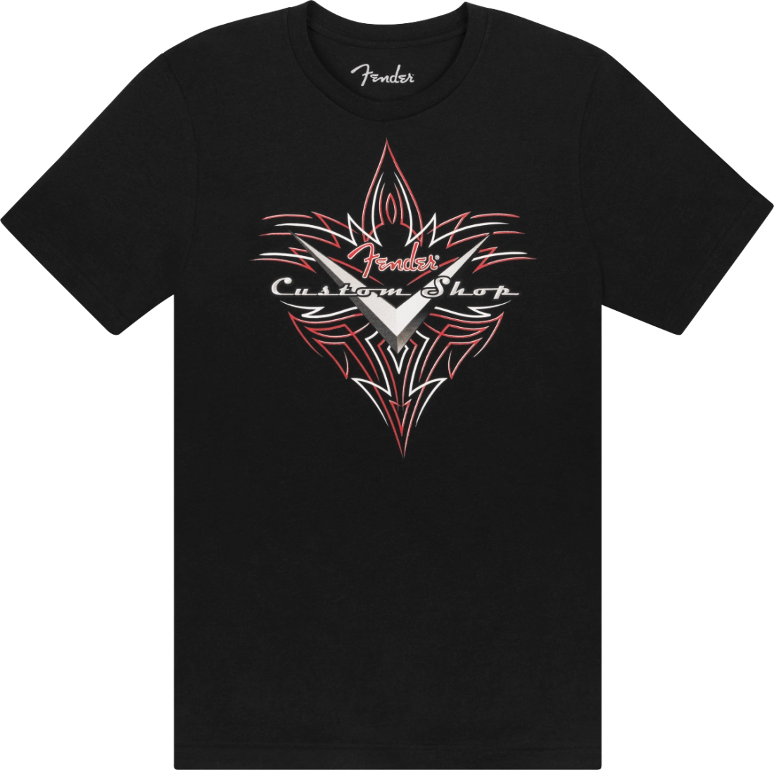 Fender Custom Shop Pinstripe T-Shirt, Black - XL