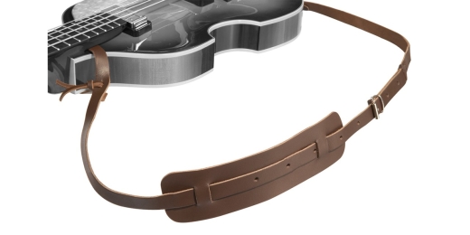 Vintage Leather Violin Bass Strap - Dark Brown
