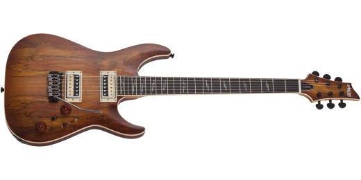 Schecter - C-1 Exotic Spalted Maple Electric Guitar - Satin Natural Vintage Burst