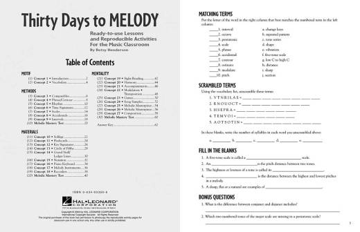 Thirty Days to Melody - Henderson - Teacher Edition