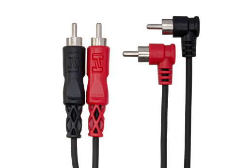 Stereo Interconnect, Dual RCA to Dual Right-angle RCA, 2 m