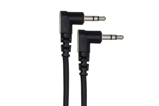 Stereo Interconnect, Right-angle 3.5 mm TRS to Same, 8 inches