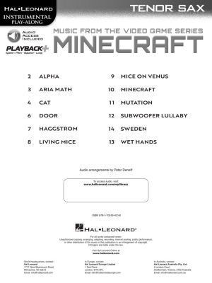 Minecraft: Music from the Video Game Series - Tenor Sax - Book/Audio Online