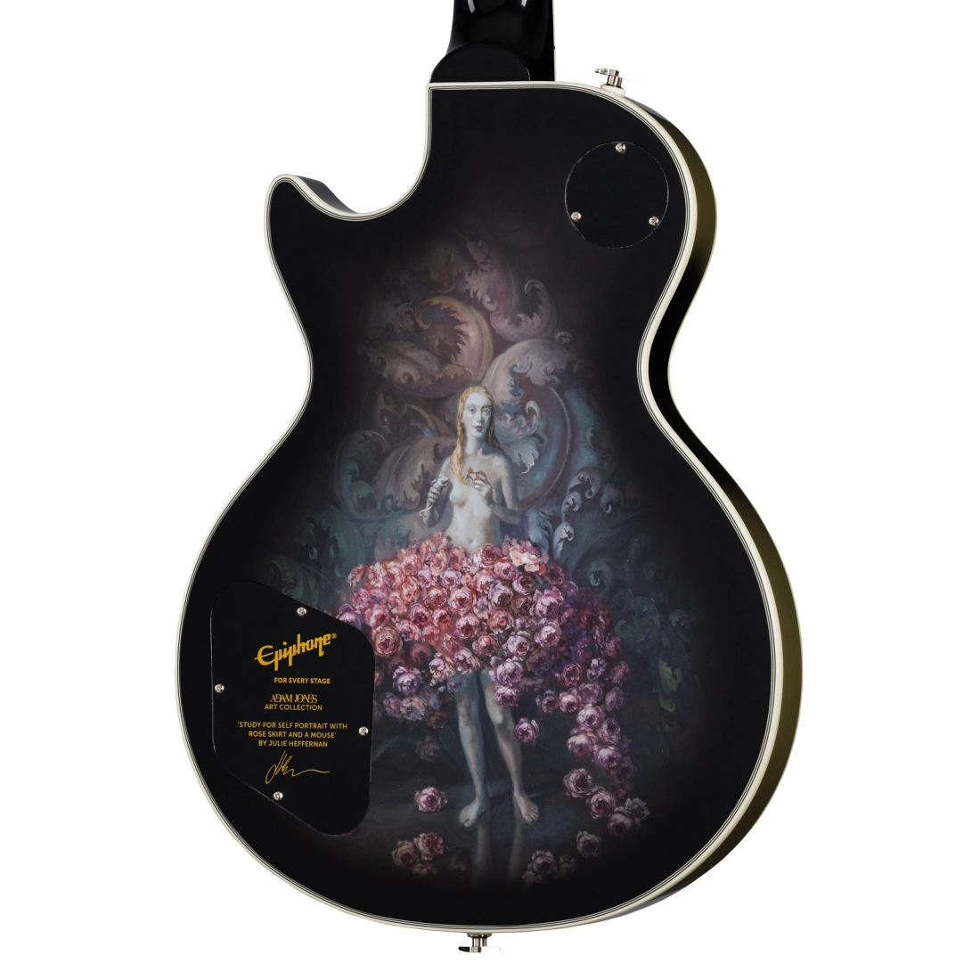 Adam Jones Les Paul Custom Art Collection: Julie Heffernan\'s \'\'Study for Self Portrait with Rose Skirt and a Mouse\'\' - Antique Silverburst