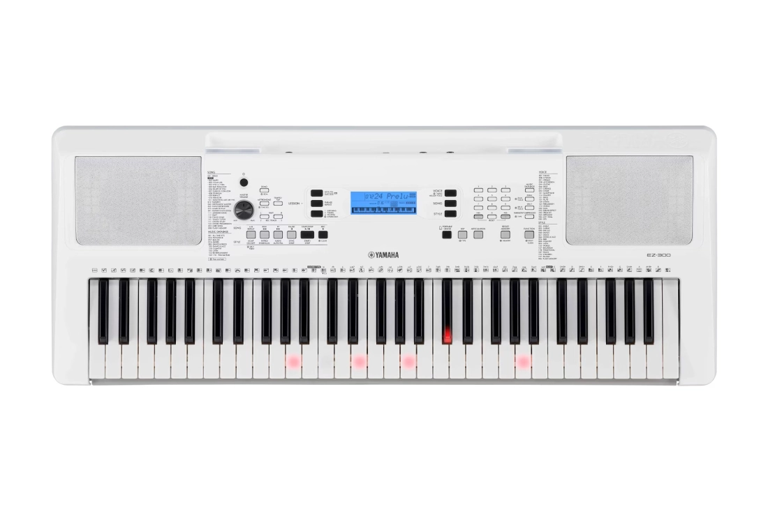 EZ-300 61-Key Portable Keyboard with Lighted Keys - White
