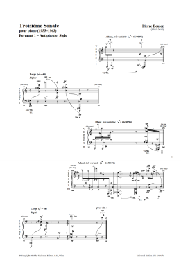 Troisieme Sonate: Formant 1: Antiphonie - Boulez - Piano - Score/Parts