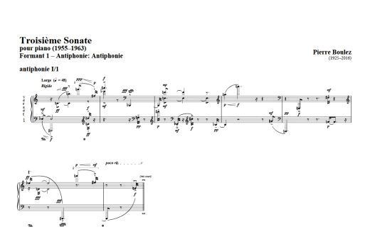 Troisieme Sonate: Formant 1: Antiphonie - Boulez - Piano - Score/Parts