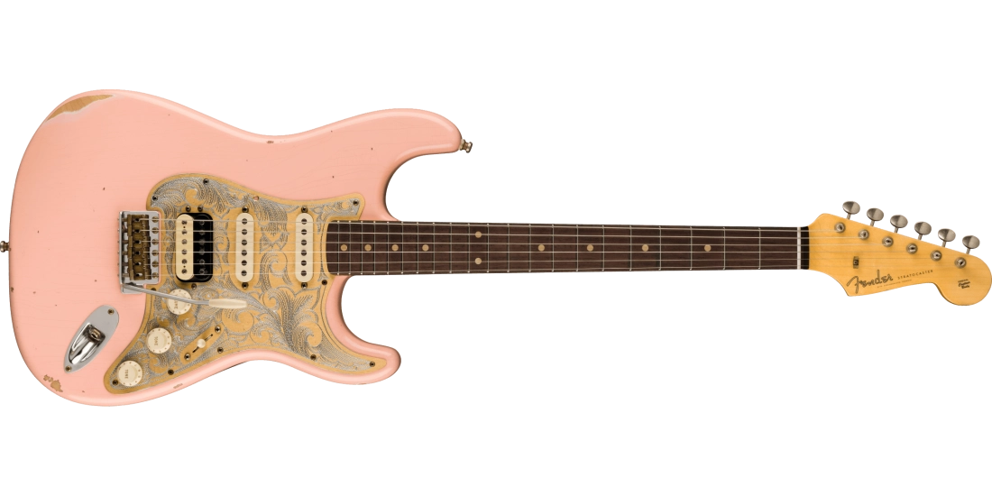 Limtied Edition Tyler Bryant \'\'Pinky\'\' Stratocaster Relic, Rosewood Fingerboard - Aged Shell Pink