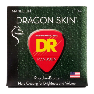 DR Strings - Dragon Skin Clear Coated Mandolin Acoustic Strings - Medium 11-40
