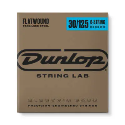 Dunlop - Stainless Steel Flatwound Long Scale Bass Strings - 30-125 - 6-String