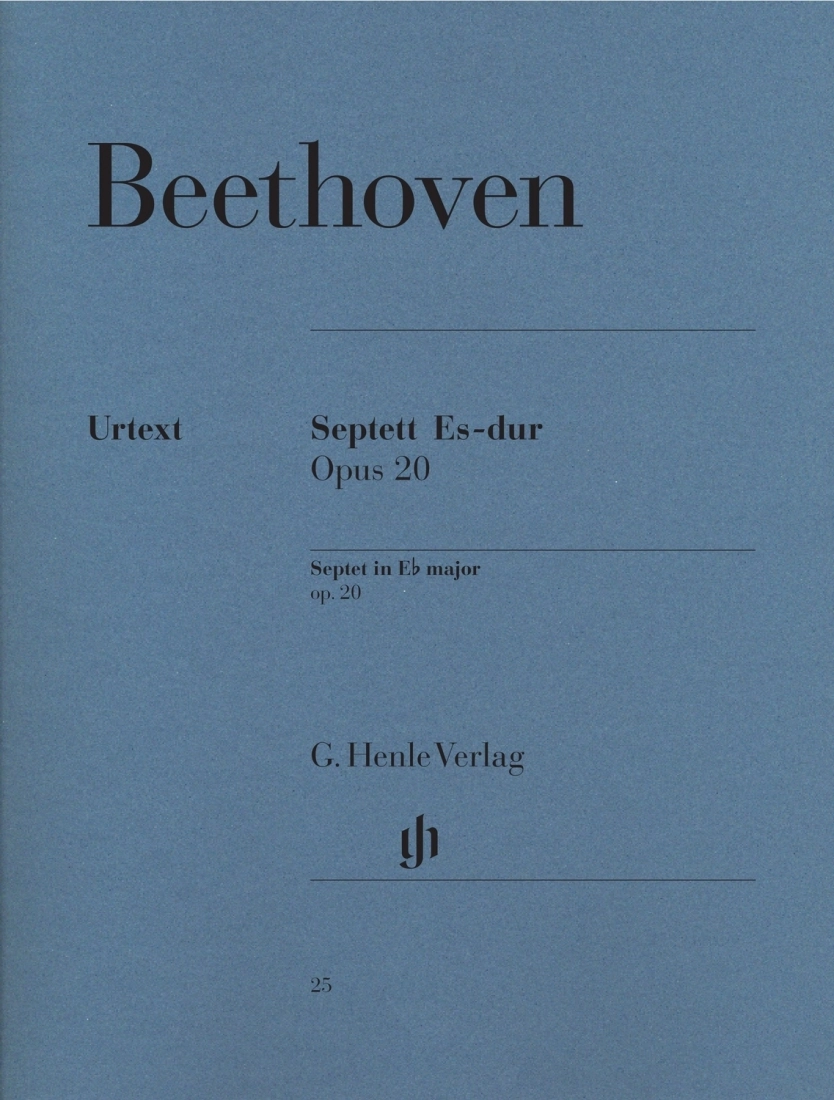 Septet in E-flat Major, Op. 20 - Beethoven/Voss - Clarinet/Bassoon /Horn/Violin /Viola/Cello /Double Bass - Parts Set