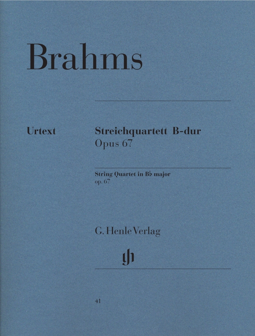 String Quartet in B-flat Major, Op. 67 - Brahms/Reiser - String Quartet - Parts Set