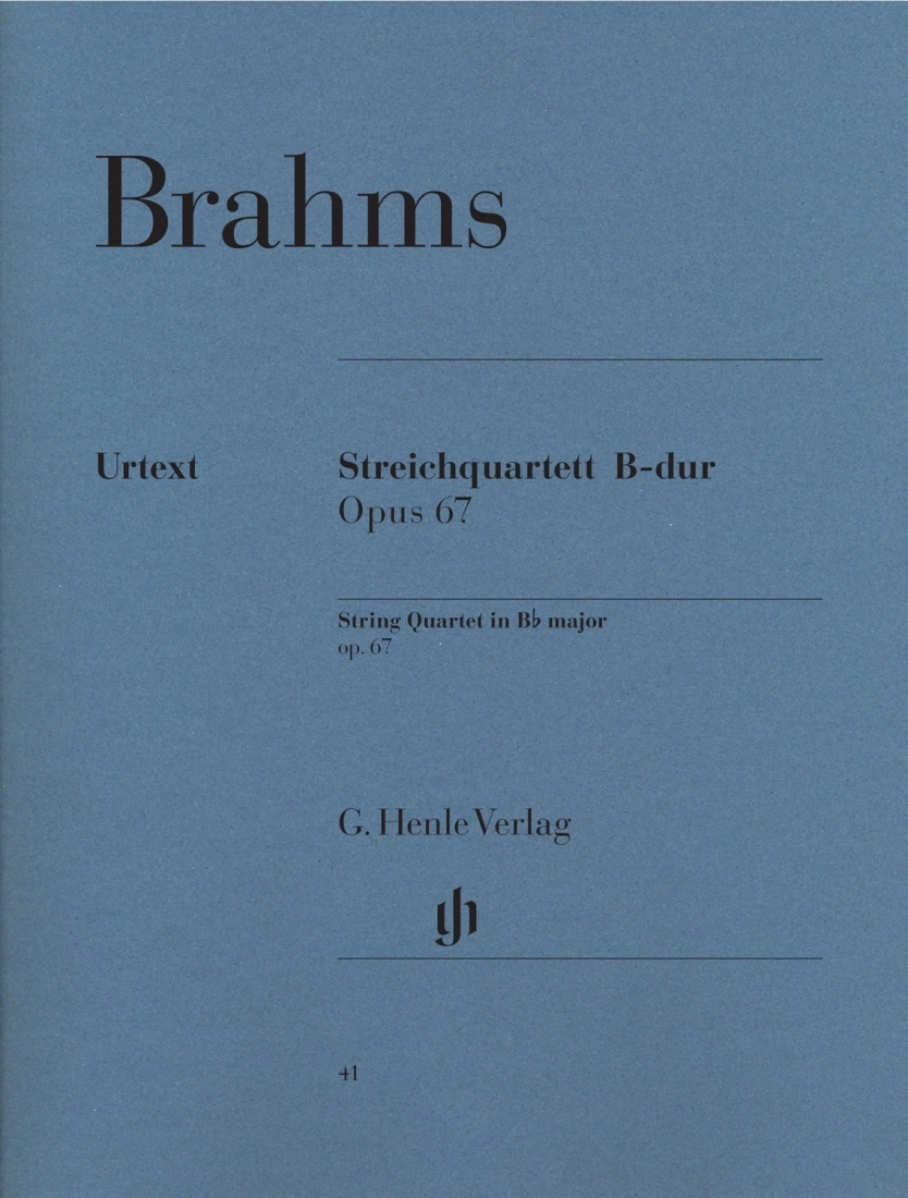 String Quartet in B-flat Major, Op. 67 - Brahms/Reiser - String Quartet - Parts Set