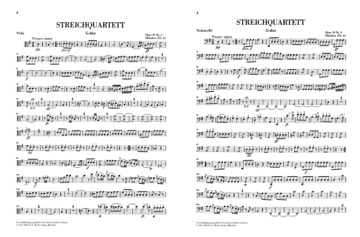 String Quartets, Volume V Op. 33 (Russian Quartets) - Haydn/Gerlach/Feder - String Quartets - Parts Set