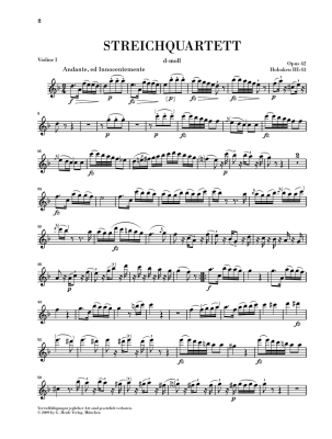 String Quartets, Vol. VI, Op.42 and Op.50 (Prussian Quartets) - Haydn/Webster - String Quartet - Parts Set