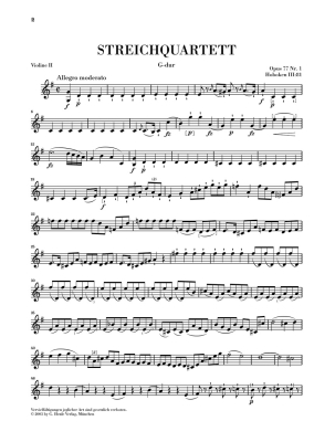 String Quartets, Vol. XI Op. 77 and Op. 103 - Haydn/Walter - String Quartets - Parts Set