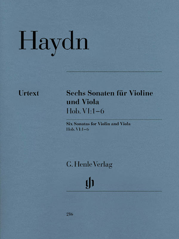 Six Sonatas Hob. VI:1-6 - Haydn /Friesenhagen /Mazurowicz /Guntner   - Violin/Viola - Book