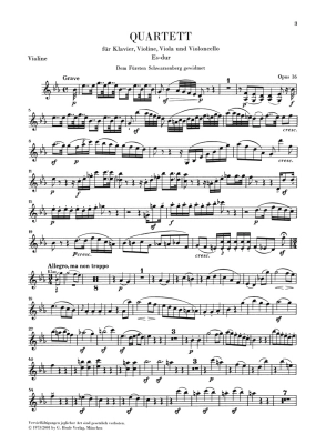 Piano Quartets - Beethoven/Kross - Violin/Viola/Cello/Piano - Score/Parts