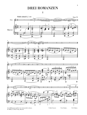 Three Romances op. 94 - Schumann /Meerwein - Clarinet/Piano - Book